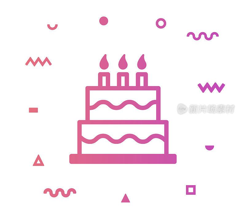 Party Cake Line Style Icon Design